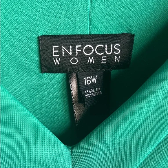 Enfocus Studio Green and Black Midi Dress - Picture 2 of 9